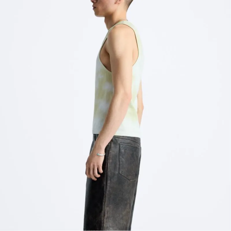 ZARA Tank Tops Men Khaki-4