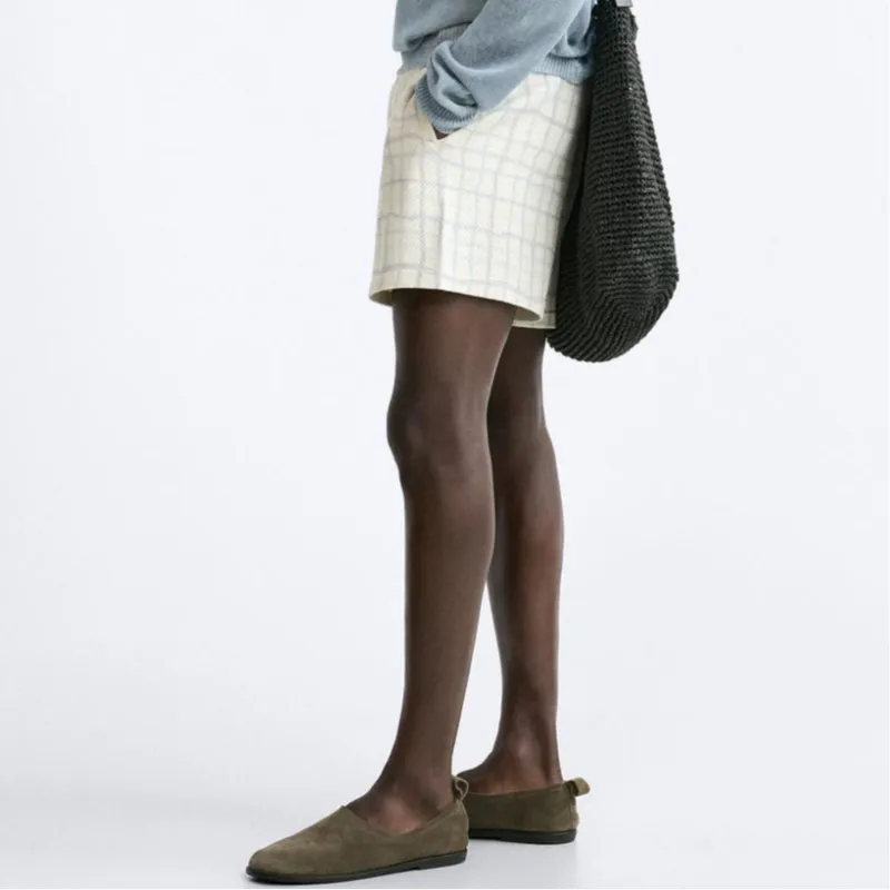 ZARA Casual Shorts Men Blue-4
