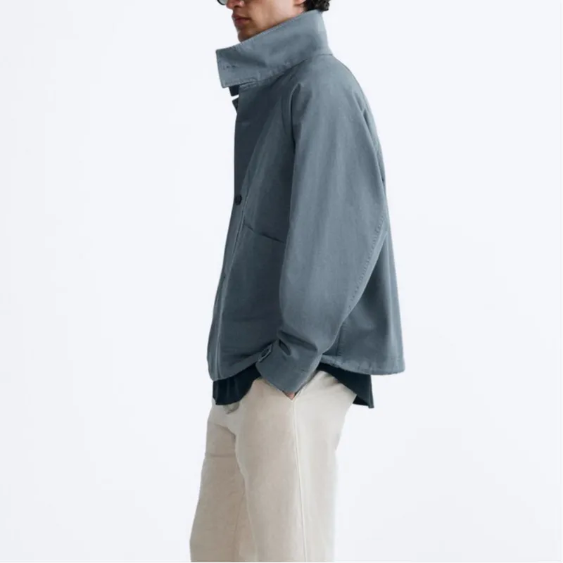 ZARA Jackets Men Blue-4