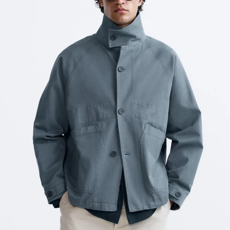 ZARA Jackets Men Blue-2