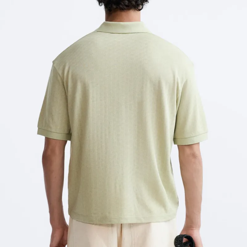 ZARA Polo Shirt Men's Light Green-3