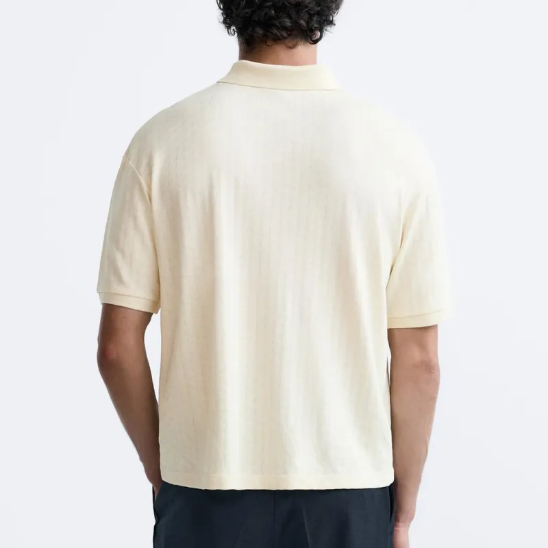 ZARA Polo Shirts Men Beige-3