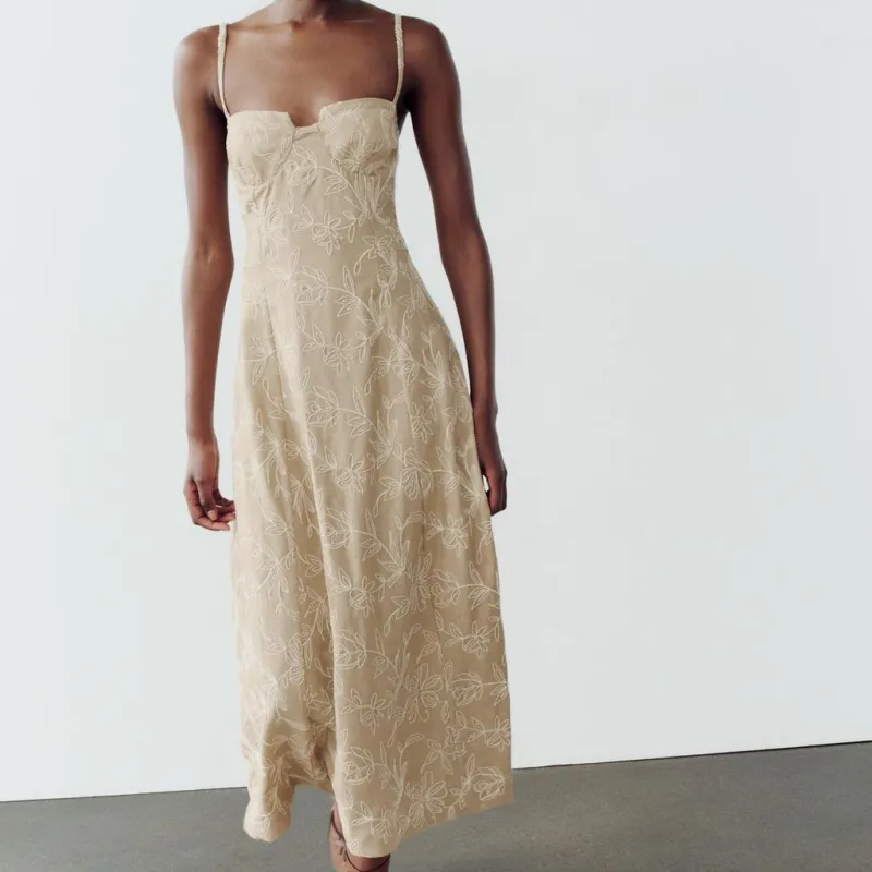 ZARA Slip Dresses Women's Yellow-2