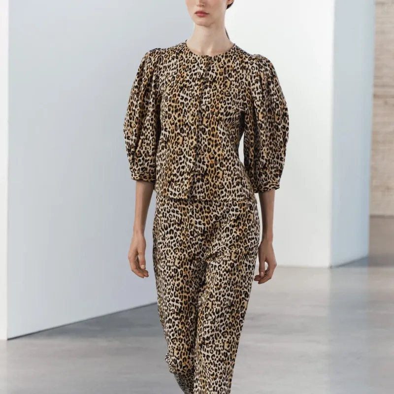 ZARA ZW Series Shirt Women's Leopard Print-4