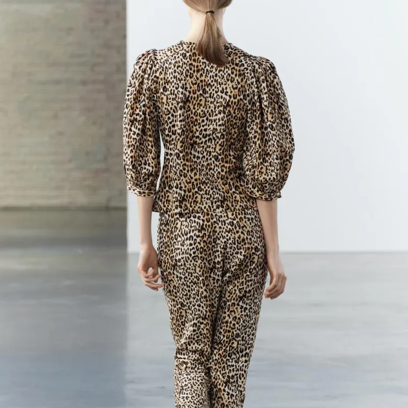 ZARA ZW Series Shirt Women's Leopard Print-3