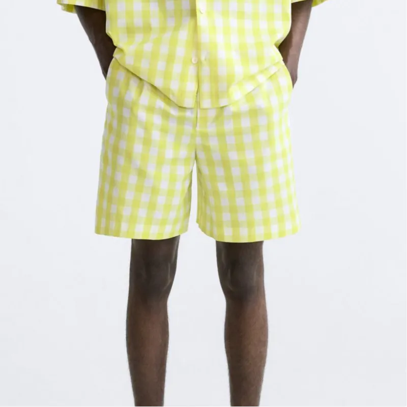 ZARA Casual Shorts Men's Yellow-3