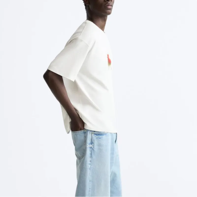 ZARA T-Shirts Men White-4