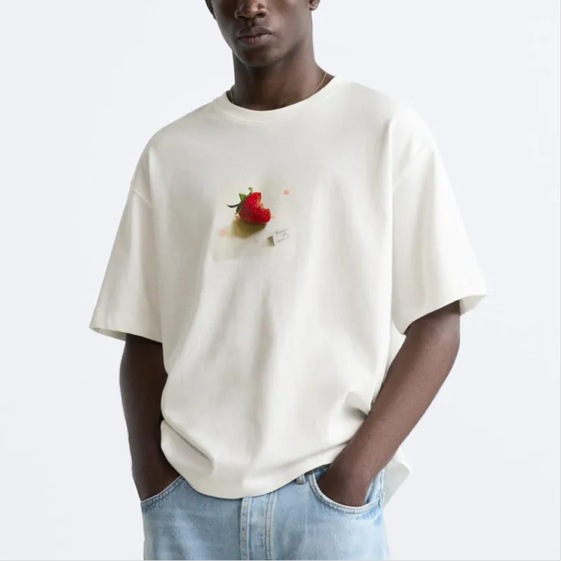 ZARA T-Shirts Men White-2