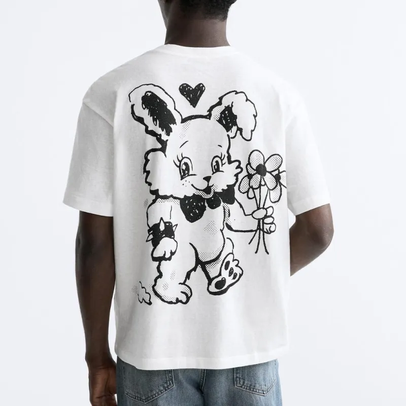 ZARA T-Shirts Men White-3