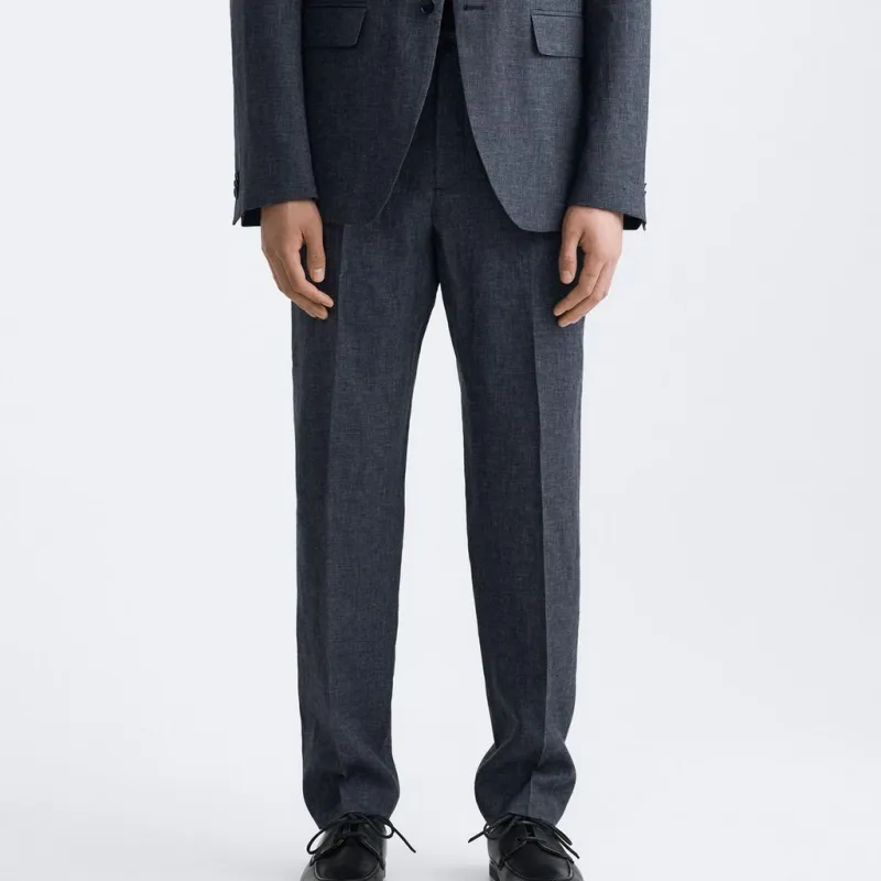 ZARA Suit Trousers Men Blue-2
