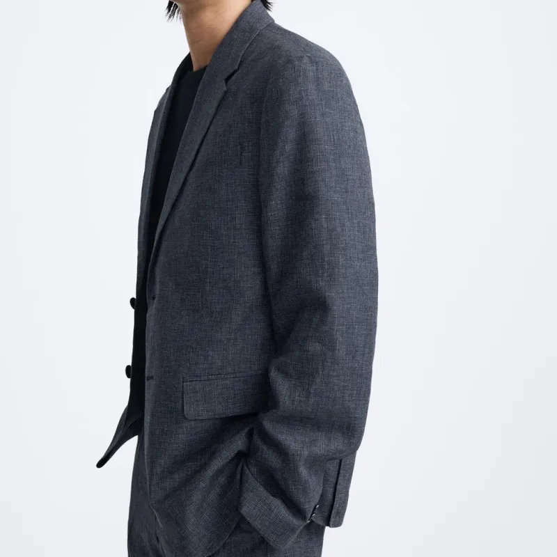 ZARA Business Suits Men Blue-4