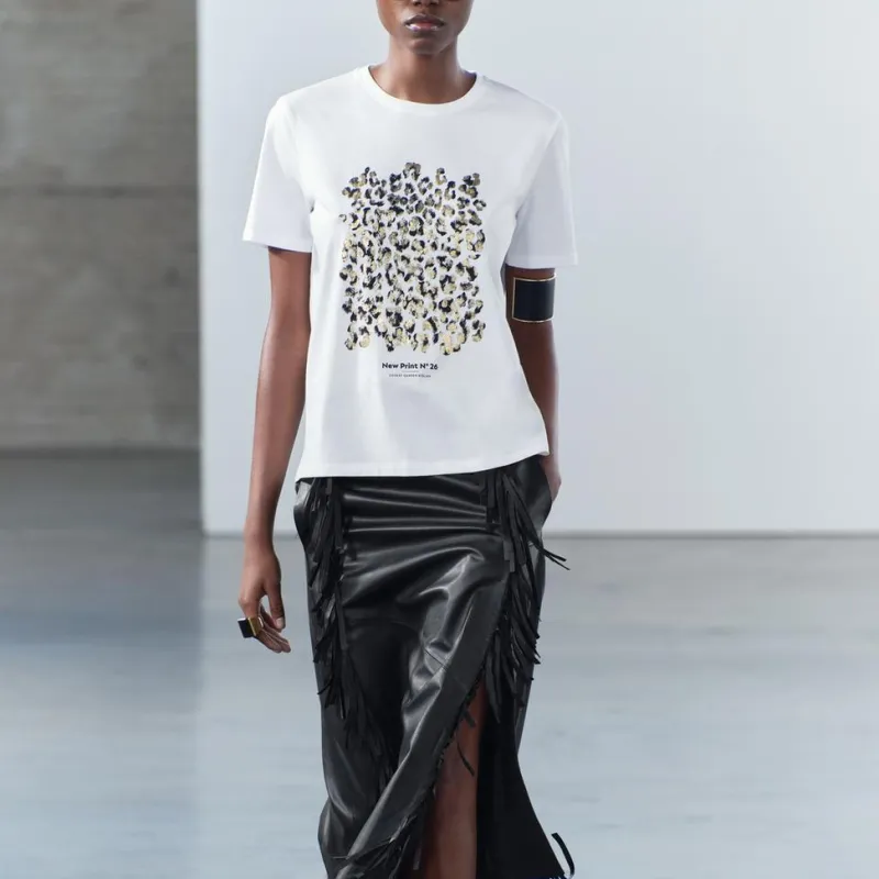 ZARA T-Shirt Women's Leopard Print-2