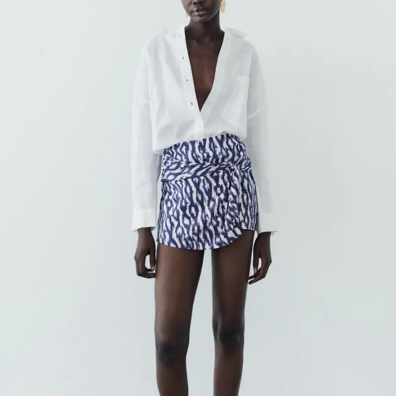 ZARA Casual Shorts Women's Blue-2