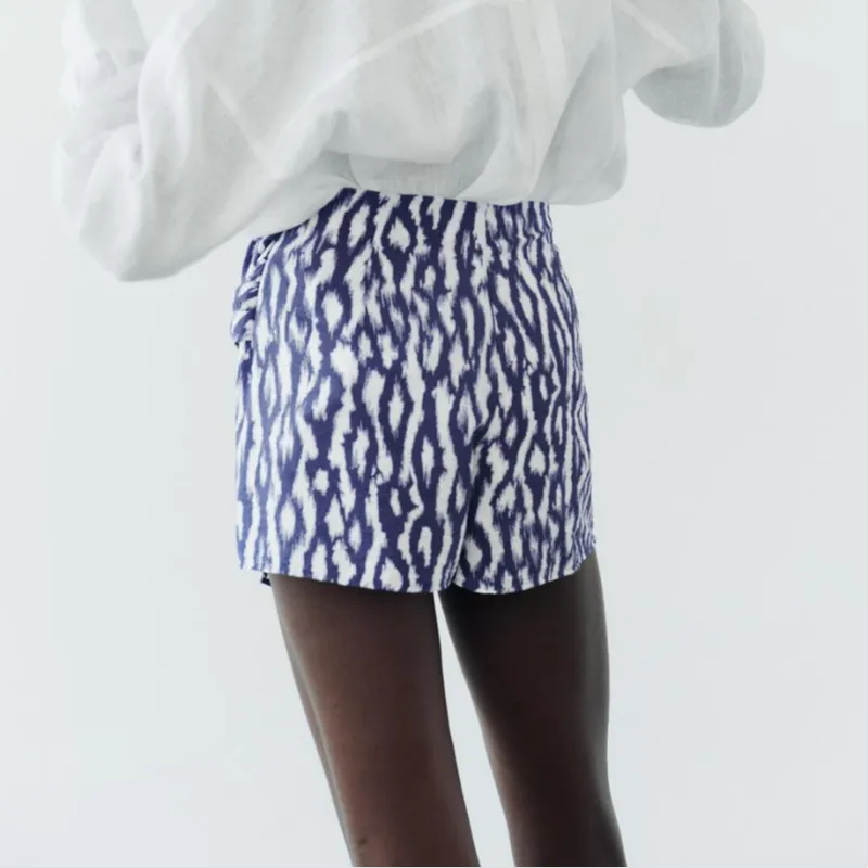 ZARA Casual Shorts Women's Blue-3