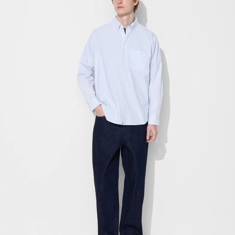 UNIQLO Shirts Men Aqua Blue-2