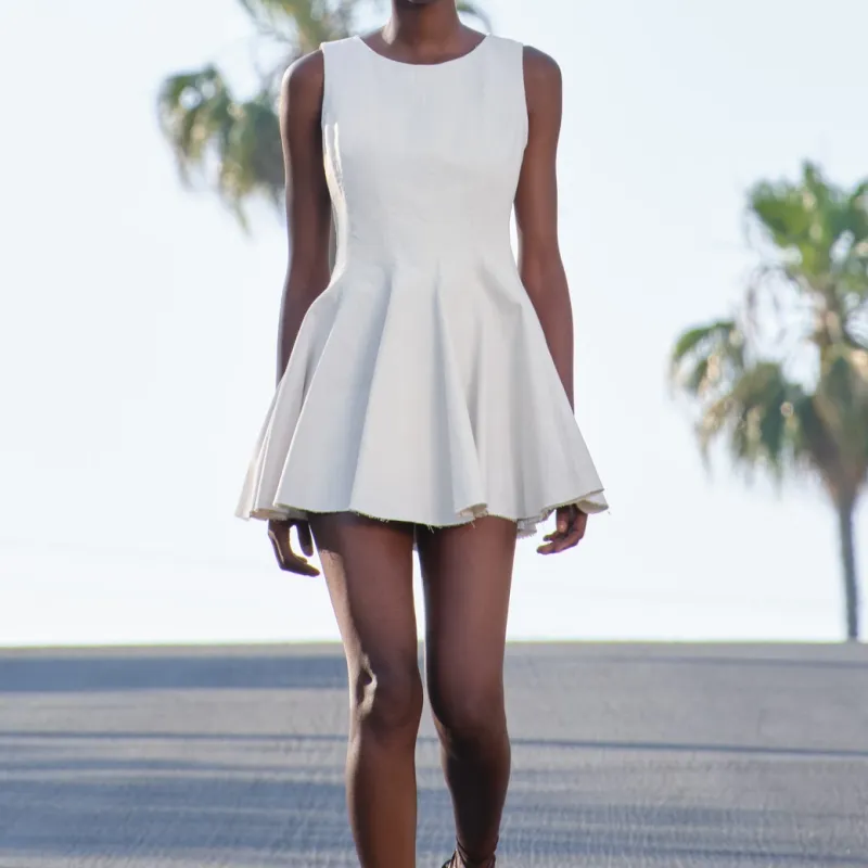 ZARA ZW Series Sleeveless Dress Women's White-2