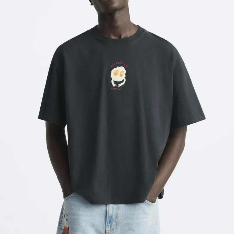 ZARA x Pepo Moreno T Shirt Unisex Dark Gray-3
