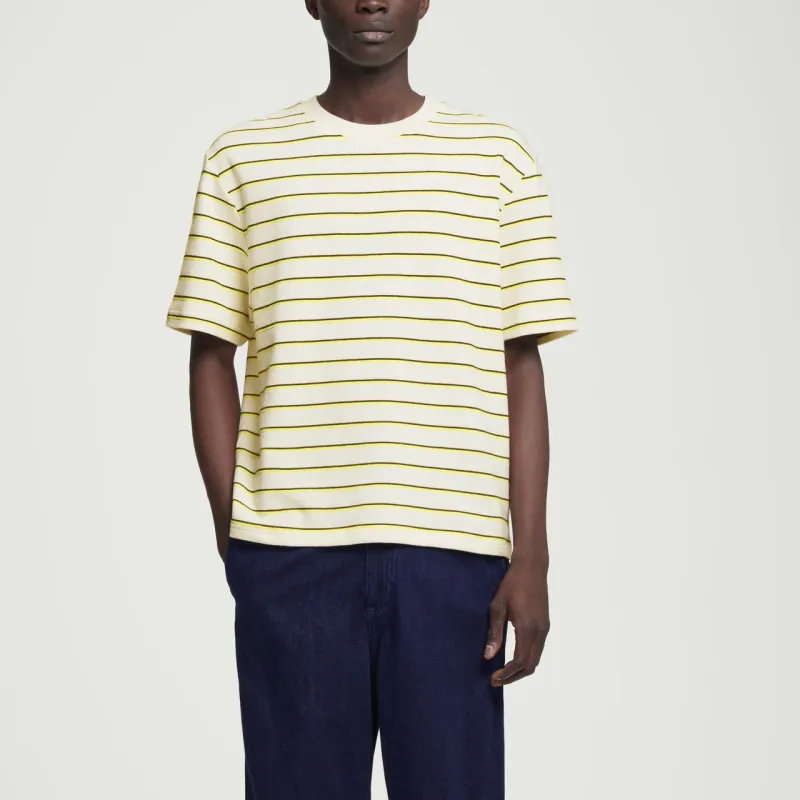 COS T Shirt Men's Yellow/Stripes-1