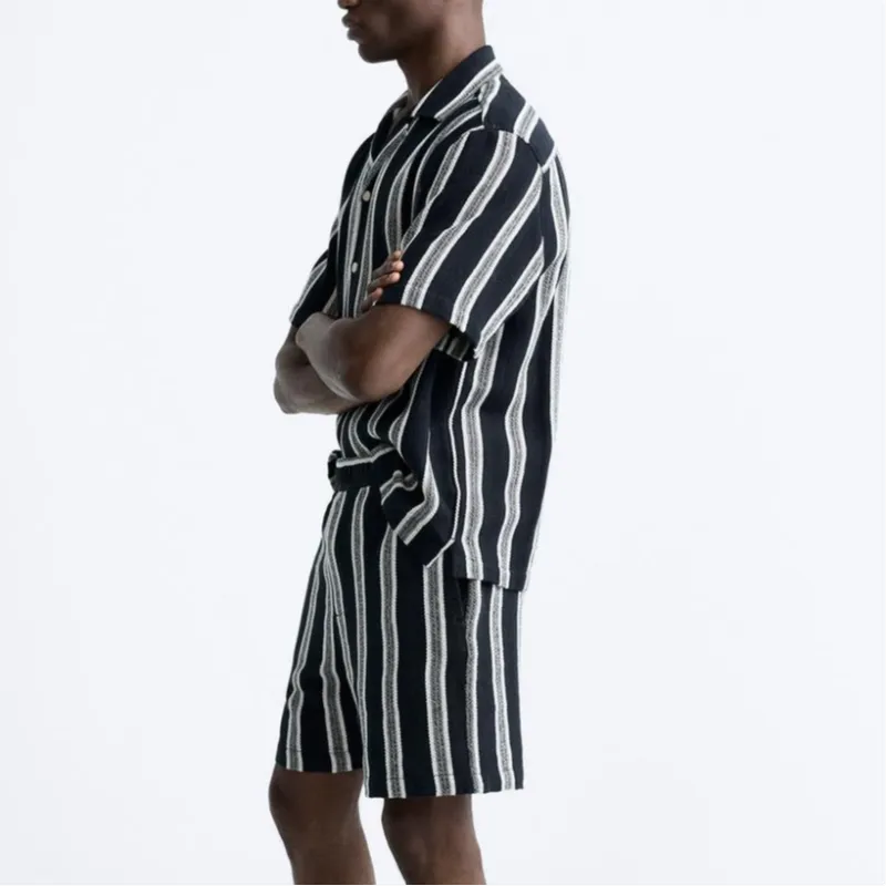 ZARA Shirts Men Sea Blue-4