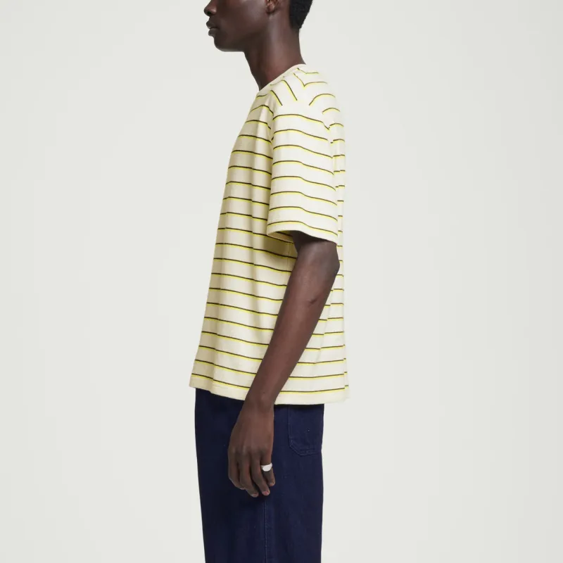 COS T Shirt Men's Yellow/Stripes-2