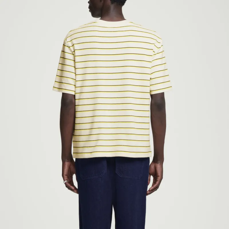 COS T Shirt Men's Yellow/Stripes-3