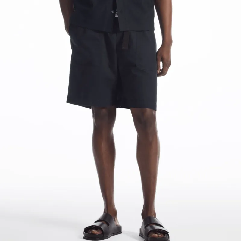COS Casual Shorts Men Navy Blue-3