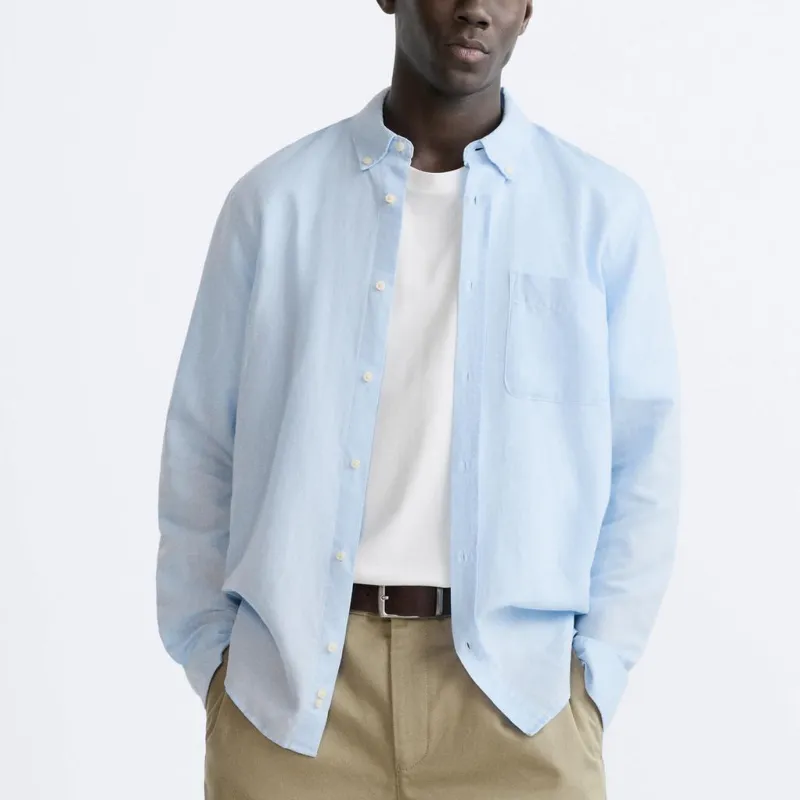 ZARA Shirts Men Sky Blue-2