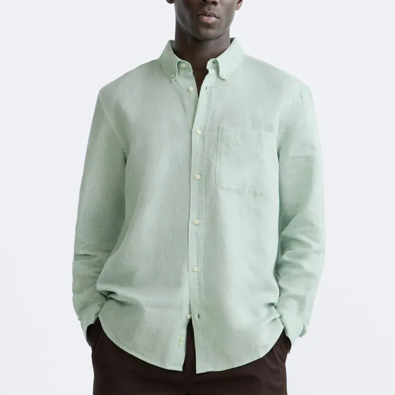 ZARA Shirts Men Lake Green-2