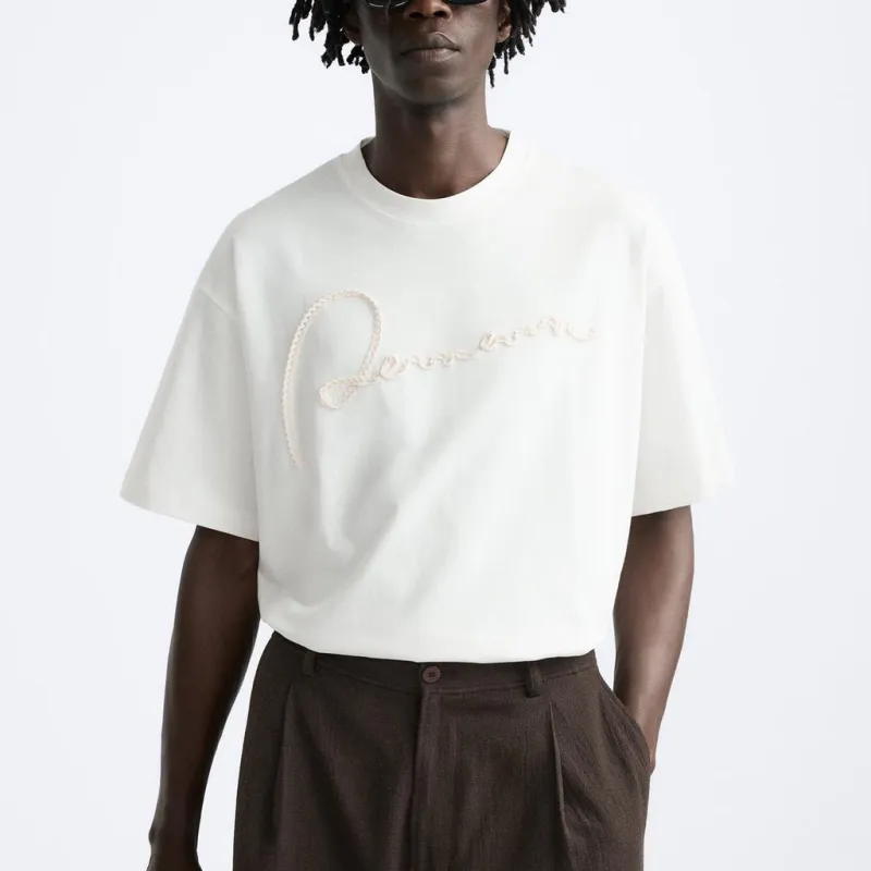 ZARA T-Shirts Men White-2