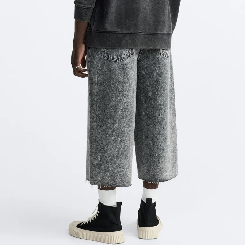 ZARA Denim Shorts Men Gray-3