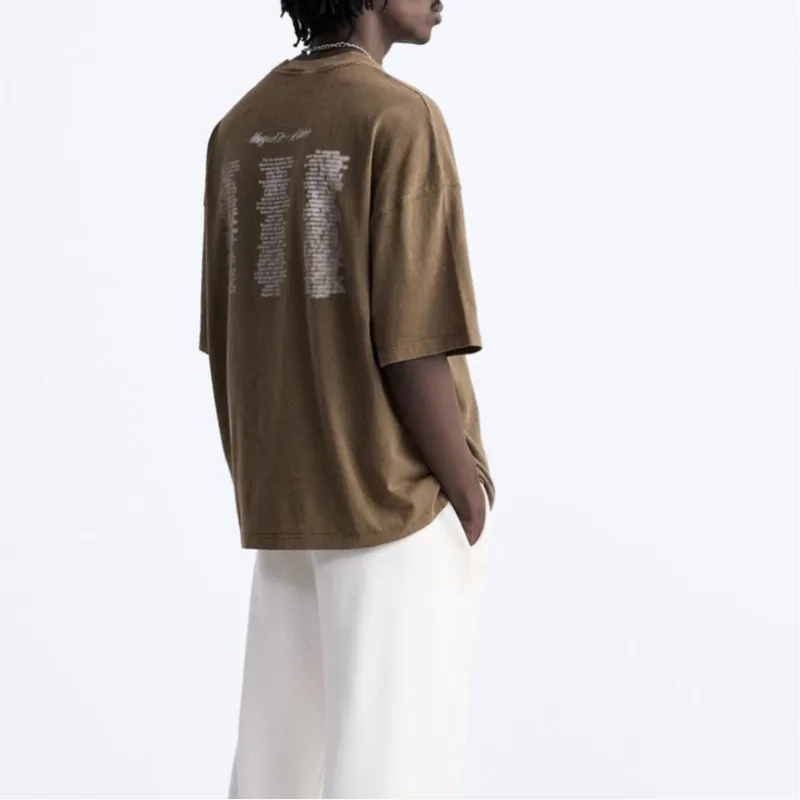 ZARA T-Shirts Men Green-4