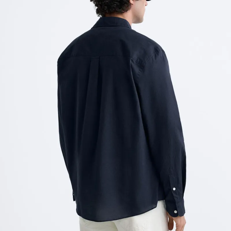ZARA Shirts Men Dark Blue-3