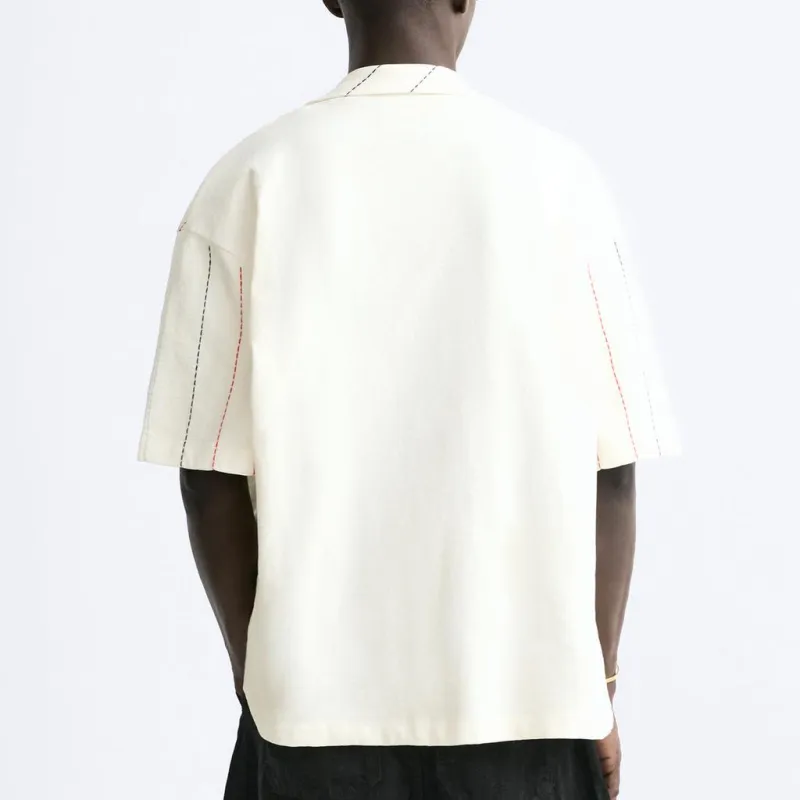 ZARA Polo Shirt Men's Frosted White-2