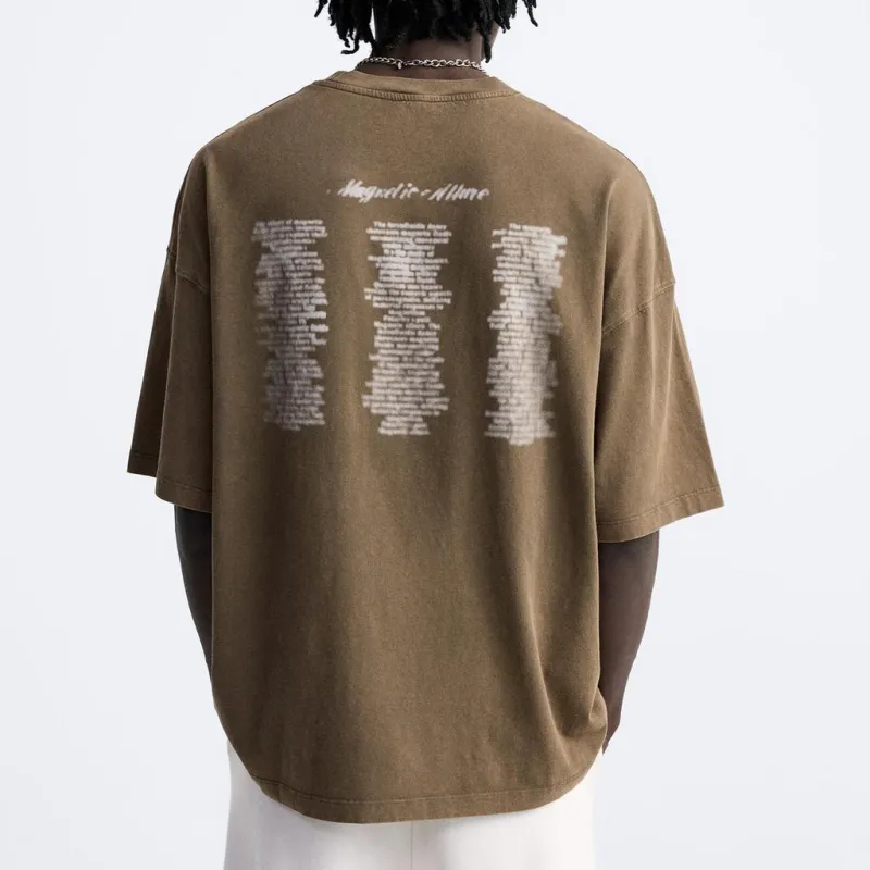 ZARA T-Shirts Men Green-3
