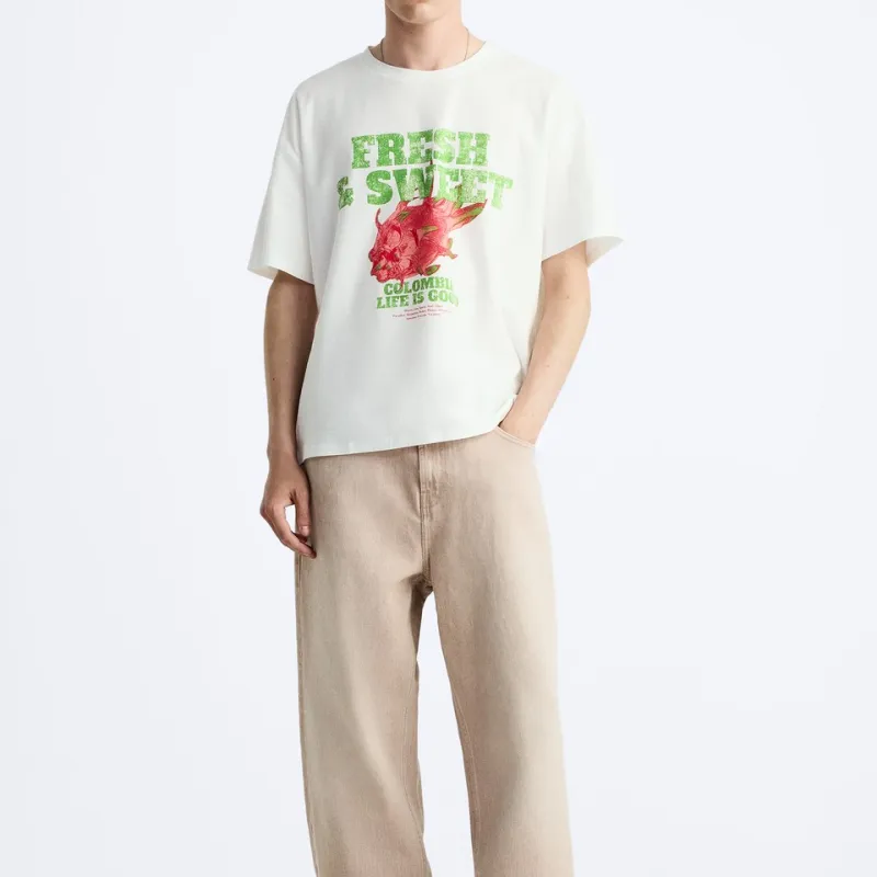 ZARA T-Shirts Men White-3