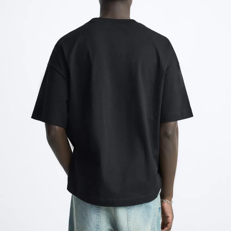 ZARA T Shirts Men Black-2