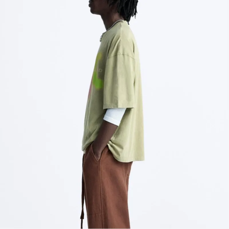 ZARA T Shirts Men Green-4