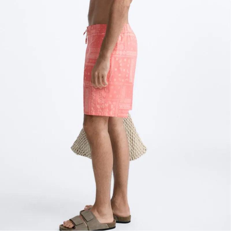 ZARA Swimming Shorts Men's Orange-4