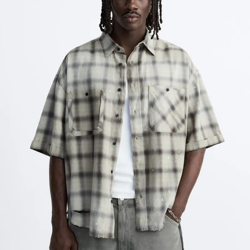 ZARA Shirts Men Medium Gray-2