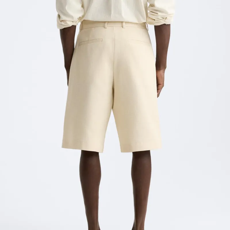ZARA Casual Shorts Men Beige-3