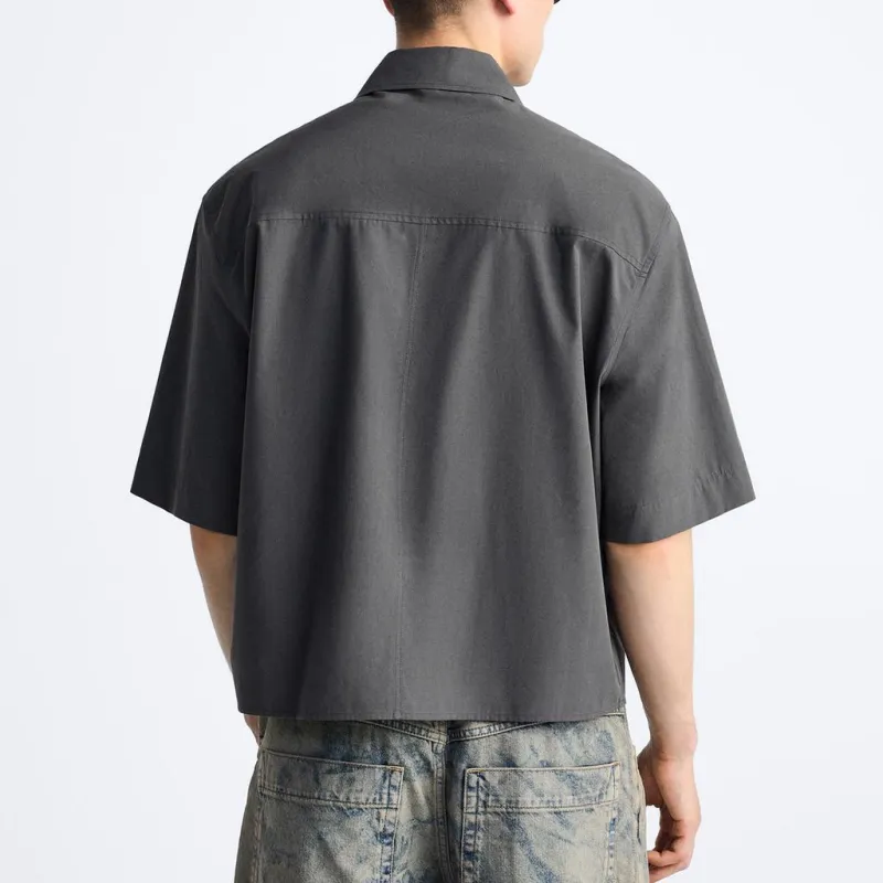 ZARA Shirts Men Gray-4