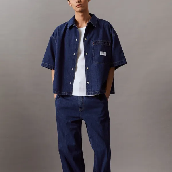CALVIN KLEIN Shirt Men's Denim Dark Blue-1