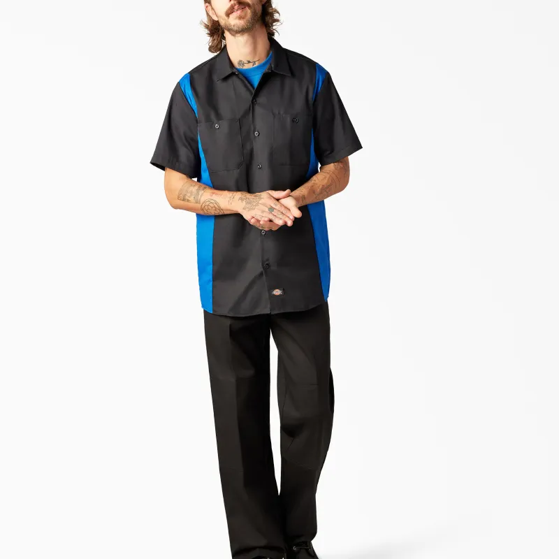 Dickies Shirt Men's Black/Royal Blue-1