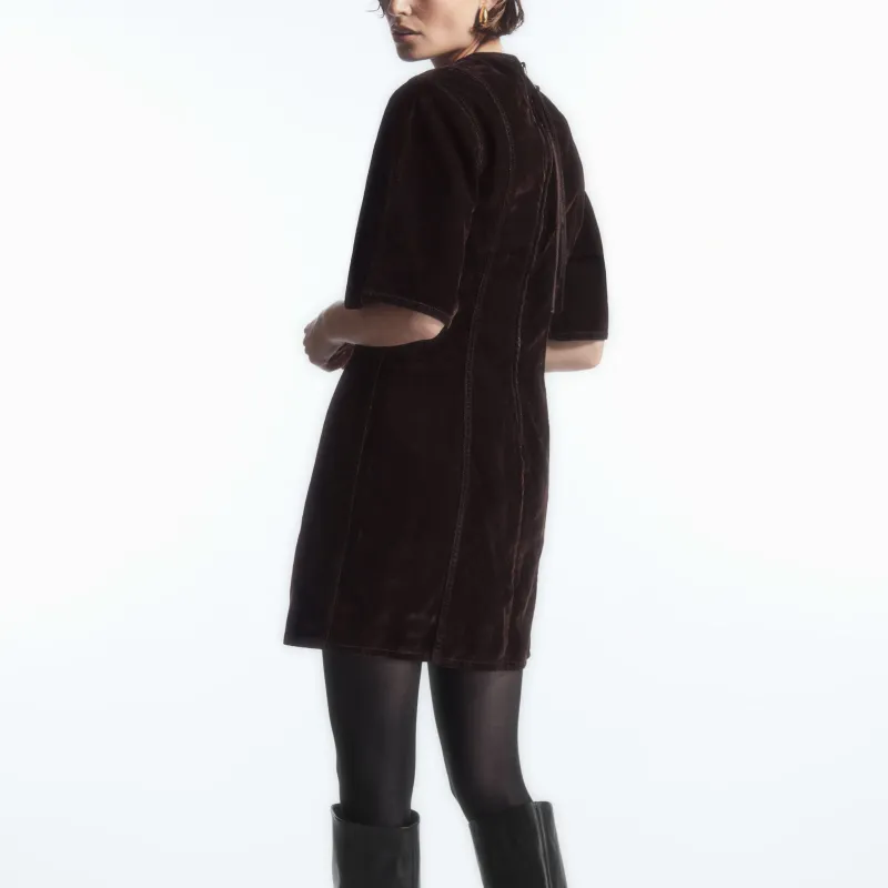 COS Short Sleeved Dresses Women's Dark Brown-2