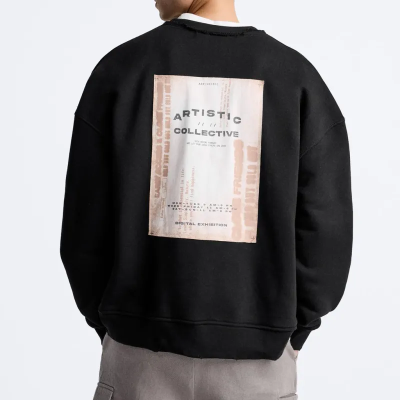 ZARA Sweatshirts Men Black-3