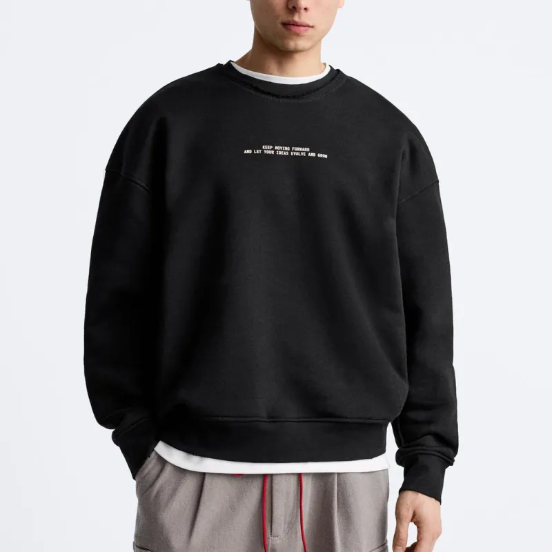 ZARA Sweatshirts Men Black-2