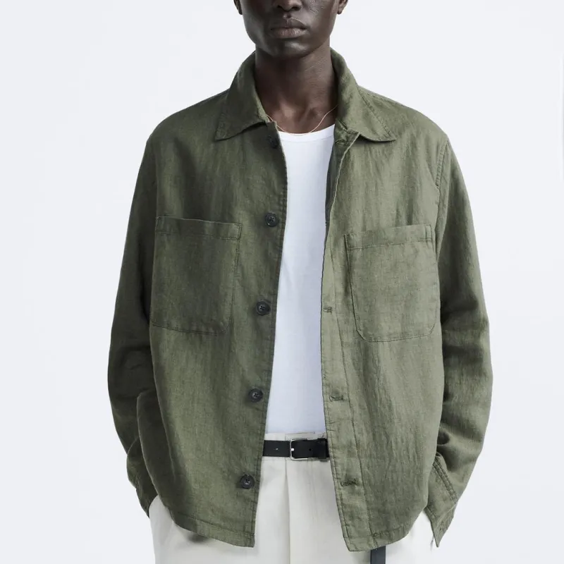 ZARA Jackets Men Khaki-2