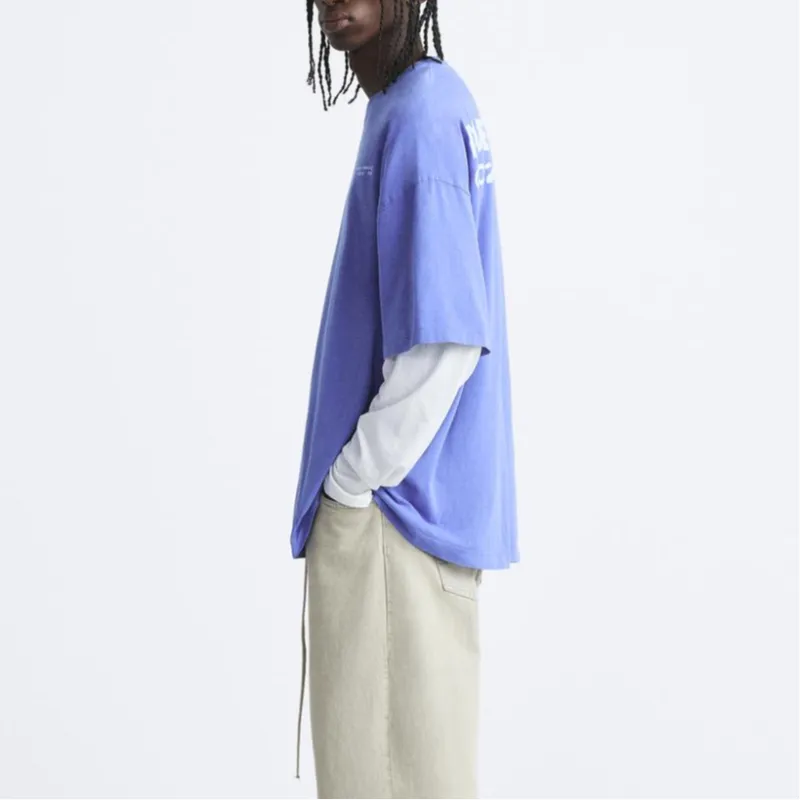 ZARA T-Shirt Men's Blue / Lavender-4