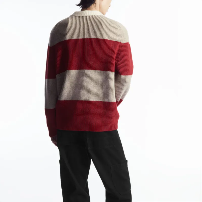 COS Knitwear Men's Beige/Red Stripes-2