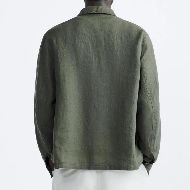 ZARA Jackets Men Khaki-3